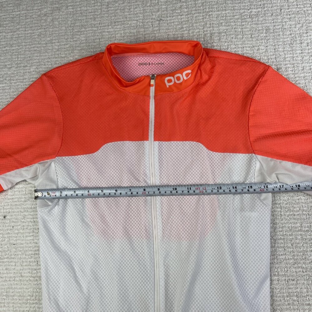 POC AVIP Cycling Jersey Women XL Orange & White Bike Jersey Back Pockets (Read) - Picture 9 of 16